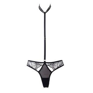 New! Bluebella Emerson Black Lace Women's harness choker Panties 2119